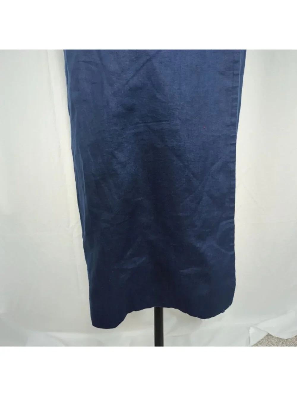 Vintage 90s Talbots Double Breasted Dress 8 Medium Blue Linen - Picture 4 of 10